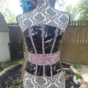 Penthouse pet faux leather/latex corset